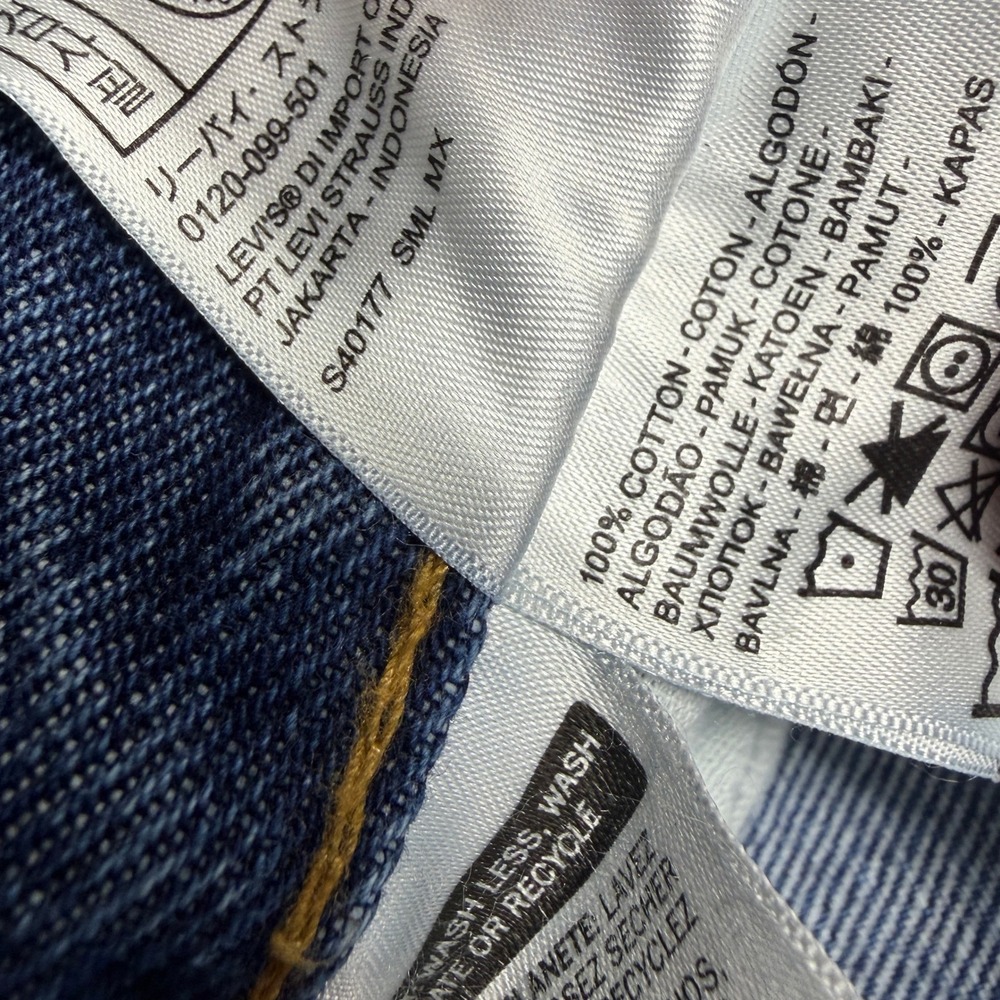 Levi Strauss 505 Regular Fit Straight Leg Jeans Mens W34 L30 Blue Denim - Picture 4 of 9